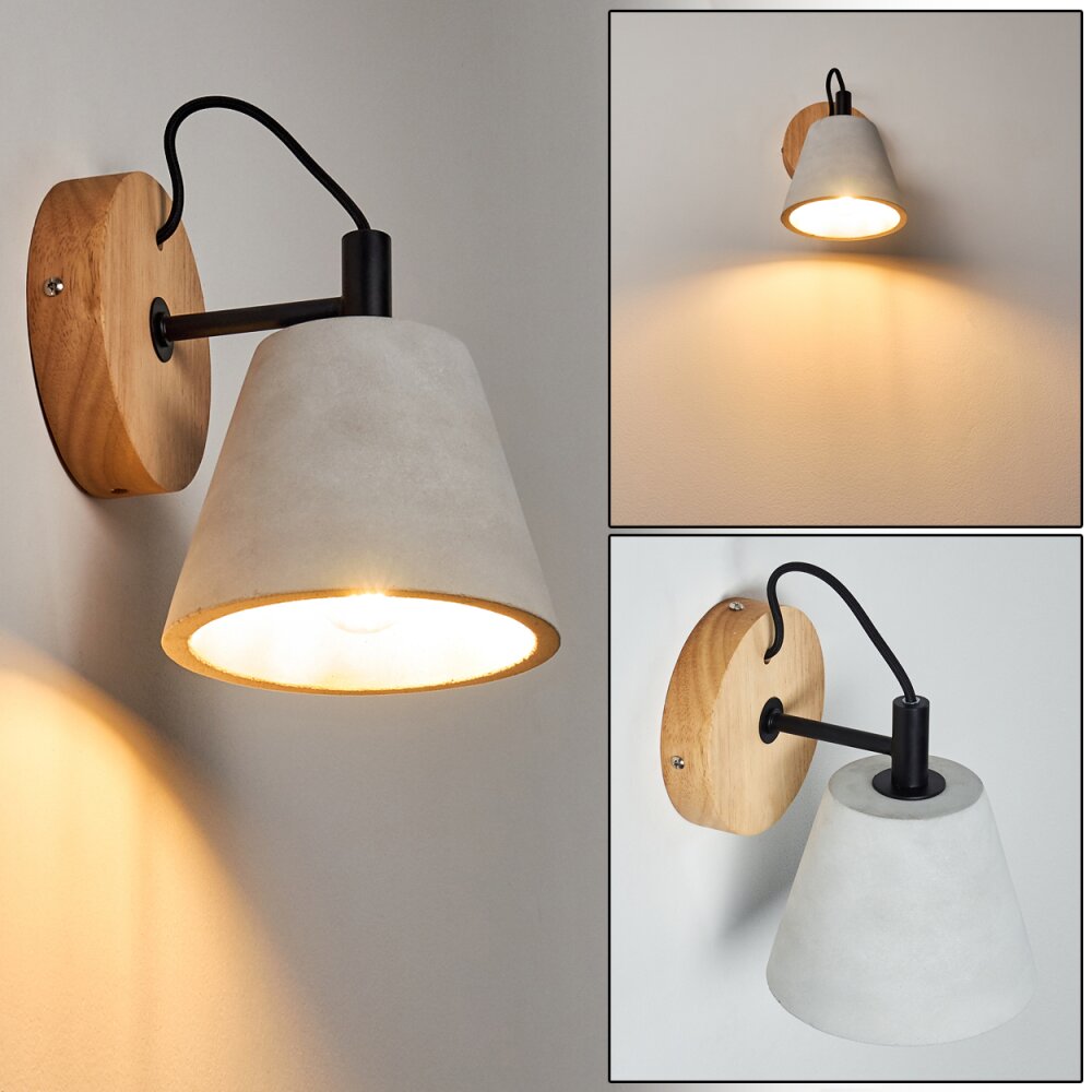 Halltorp Wandleuchte Holz dunkel, Schwarz, 1-flammig main product photo