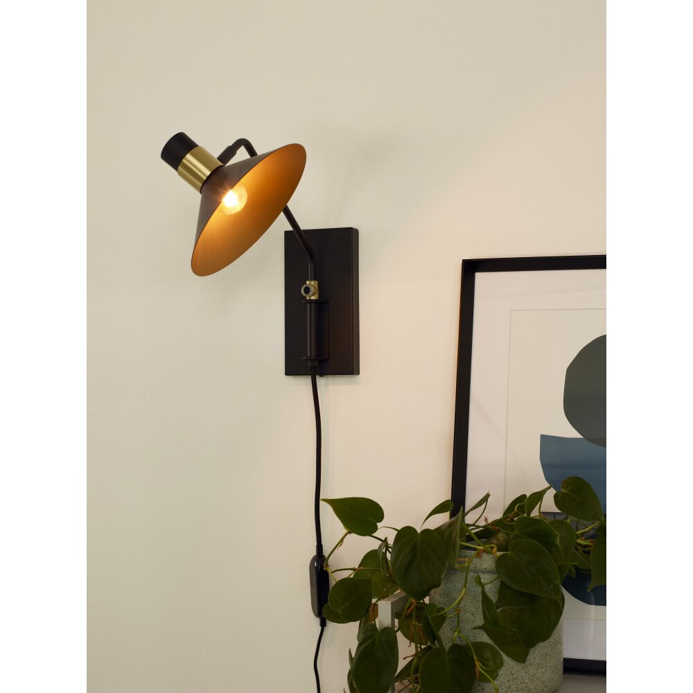 Lucide PEPIJN Wandleuchte Schwarz, 1-flammig main product photo