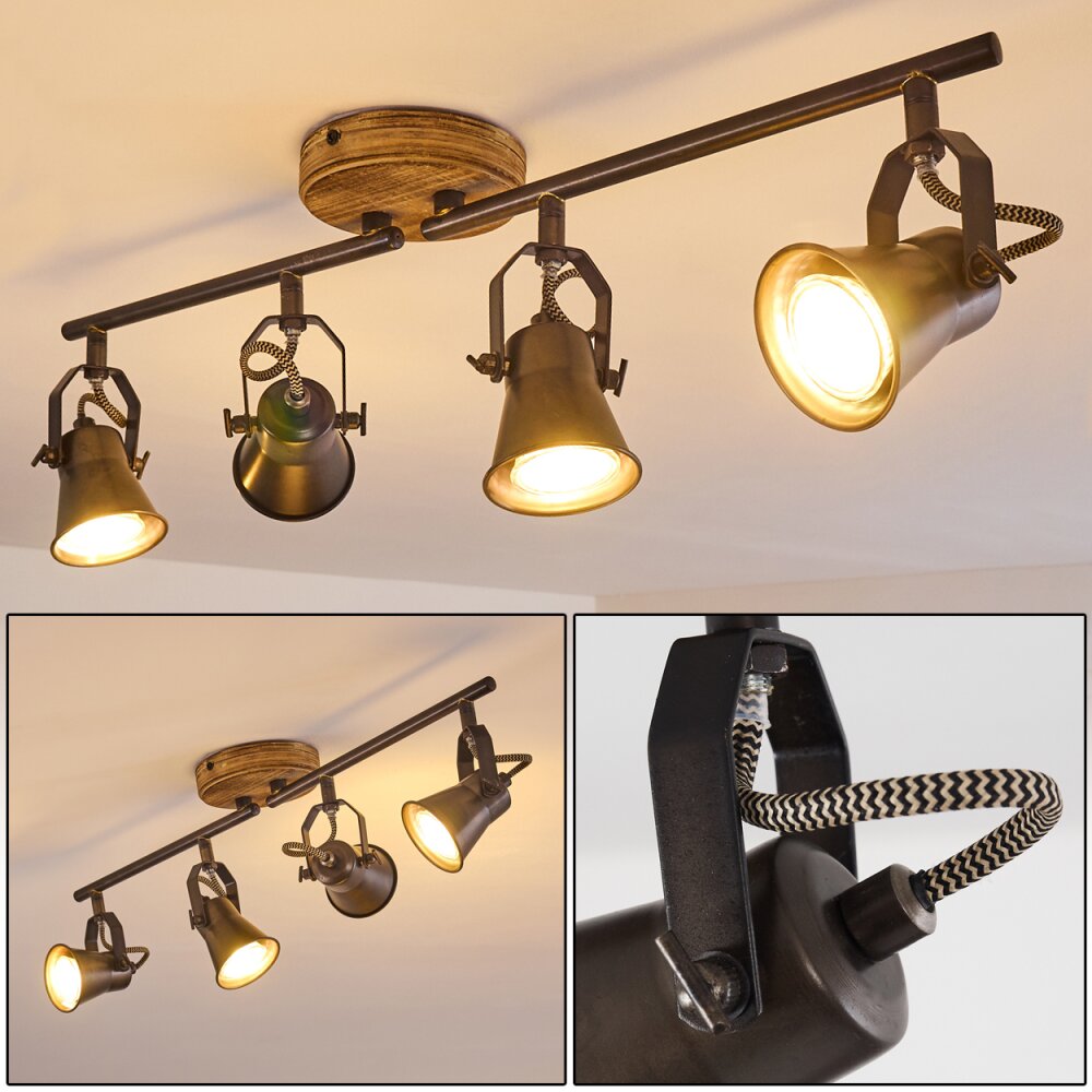 Skodsbol Deckenleuchte Grau, Hellbraun, Stahl gebürstet, 4-flammig main product photo