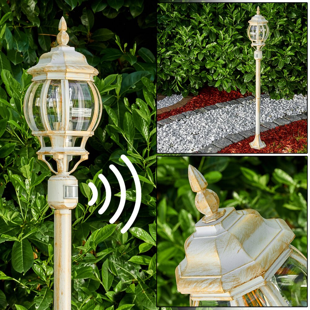 Lentua Außenstehleuchte Gold, Weiß, 1-flammig, Bewegungsmelder main product photo
