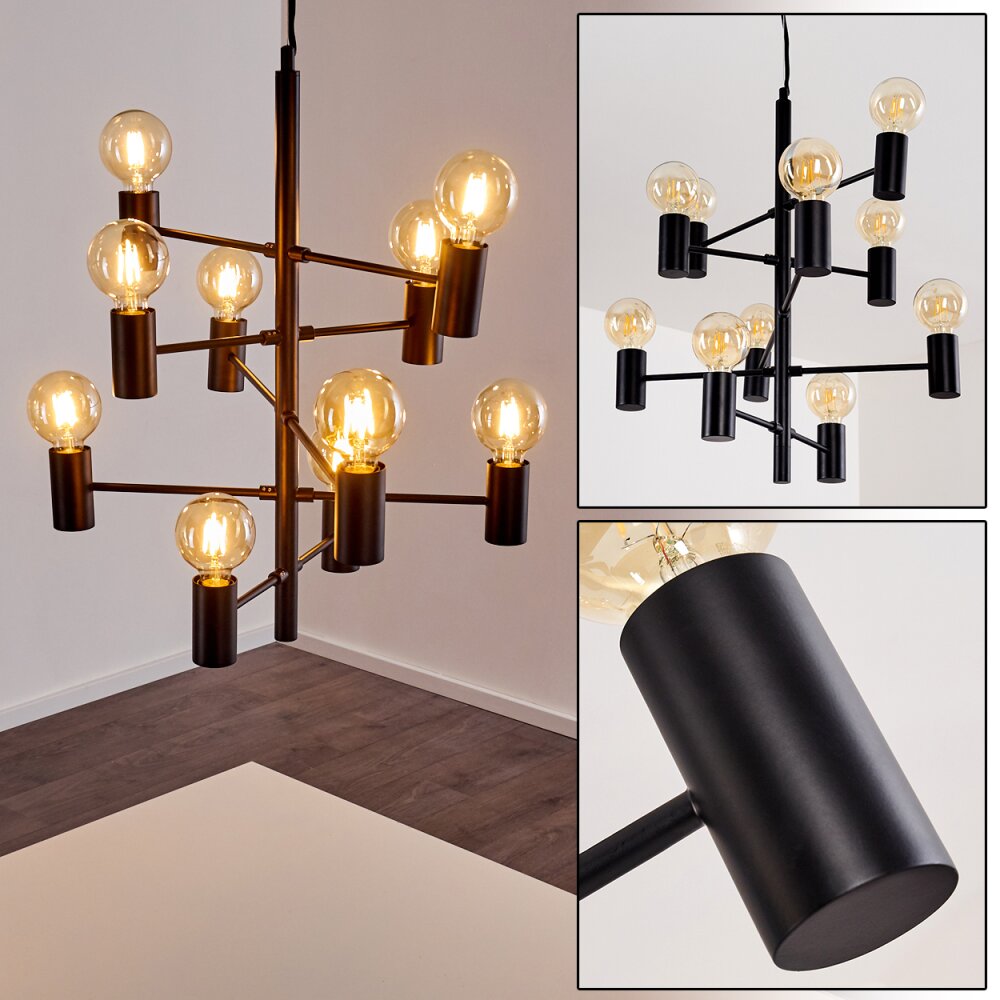 Pamunkey Hängeleuchte Schwarz, 10-flammig main product photo