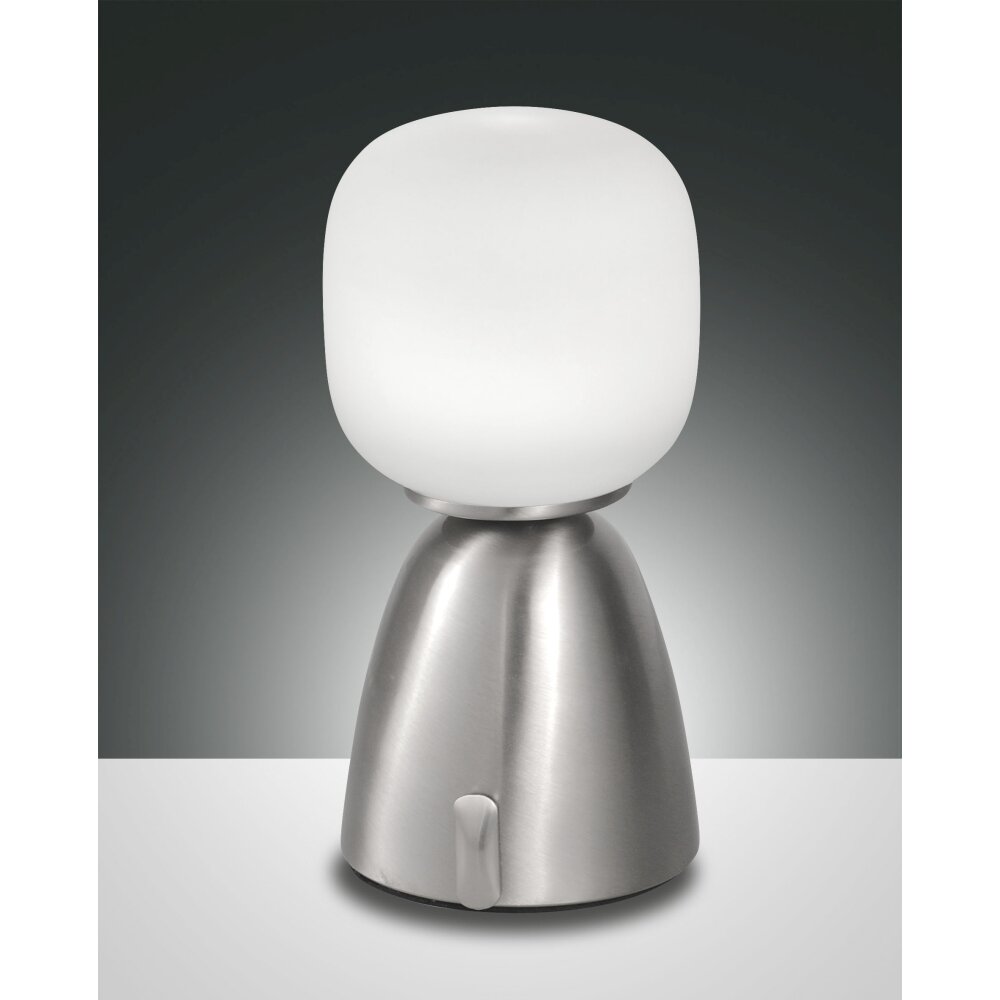 Fabas Luce Solange Tischleuchte LED Nickel-Matt, 1-flammig main product photo