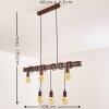 Barbengo Pendelleuchte Braun, Rostfarben, 4-flammig