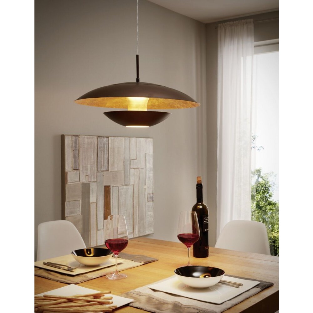 Eglo NUVANO Pendelleuchte Braun, Gold, 1-flammig main product photo