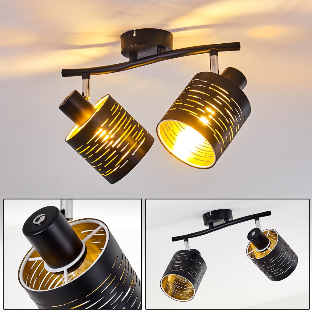 Bathinda Deckenleuchte Schwarz, 2-flammig main product photo