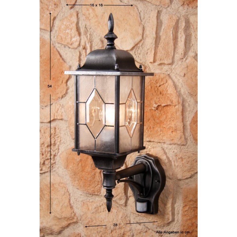 Amapala Wandleuchte Schwarz, 1-flammig, Bewegungsmelder main product photo