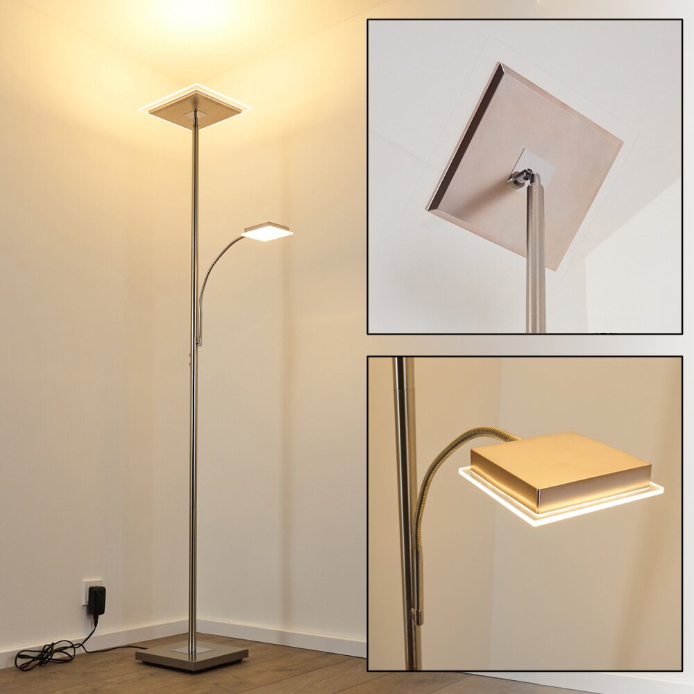 Veteli Deckenfluter LED Chrom, Nickel-Matt, 2-flammig main product photo