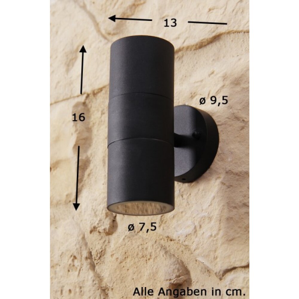 Konstsmide MODENA Außenwandleuchte Schwarz, 2-flammig main product photo