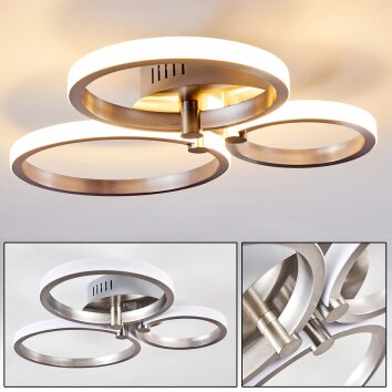Volonne Deckenleuchte LED Edelstahl, Silber, 3-flammig