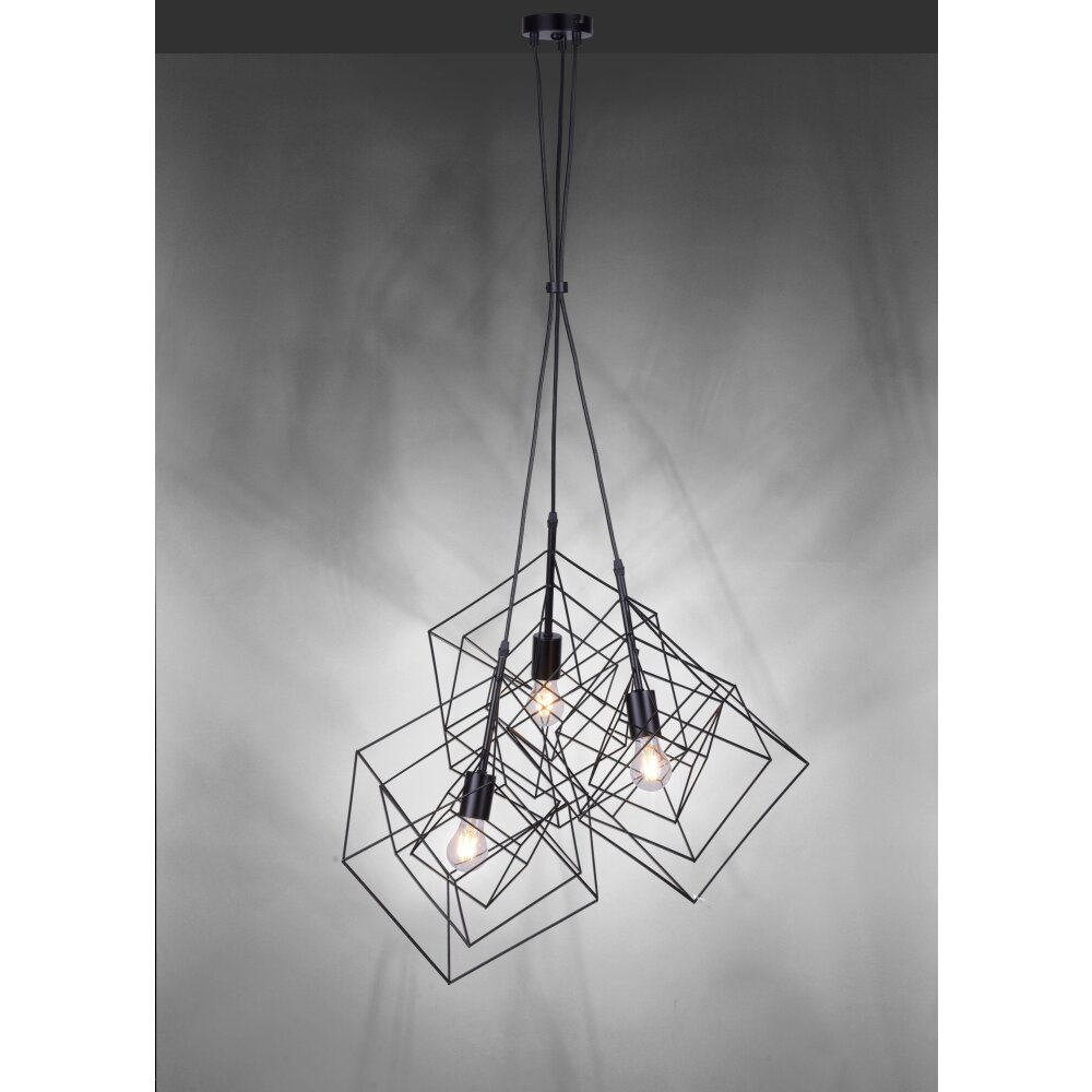 Leuchten Direkt SKELETTON Pendelleuchte Schwarz, 3-flammig main product photo