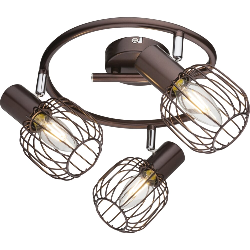 Globo Akin Deckenstrahler Braun, 3-flammig main product photo