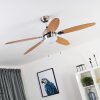 Valeria Deckenventilator Chrom, Holz hell, Nickel-Matt, 1-flammig