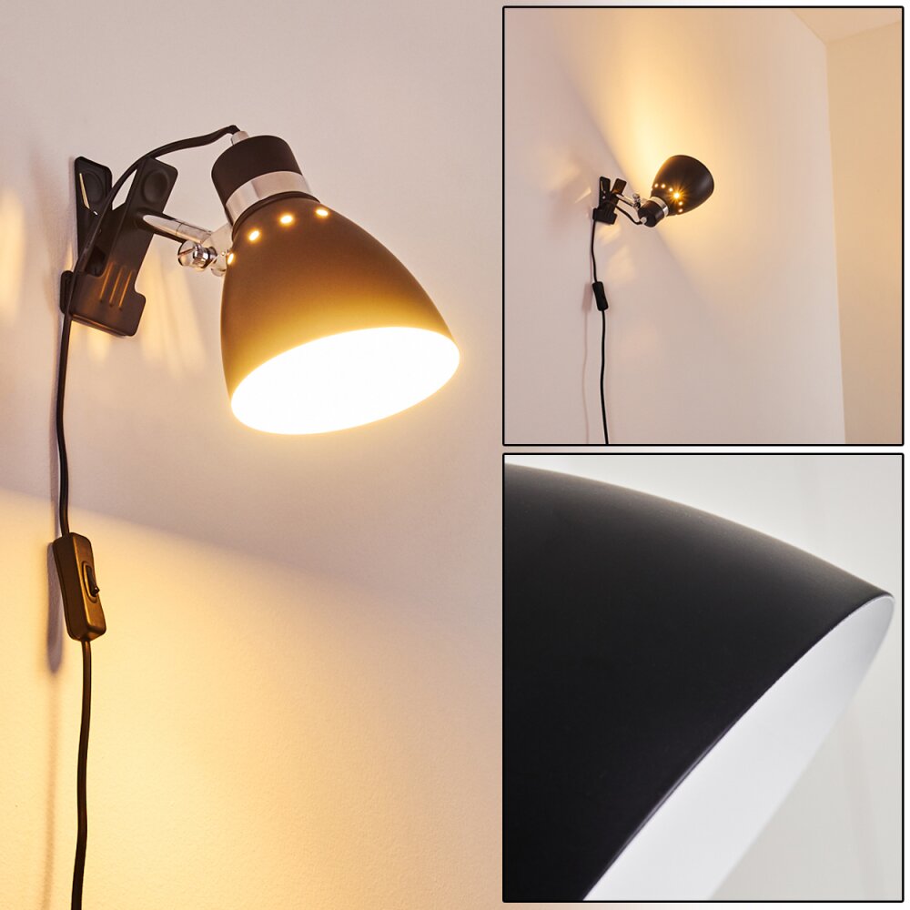 Stranderott Klemmleuchte Chrom, Schwarz, 1-flammig main product photo