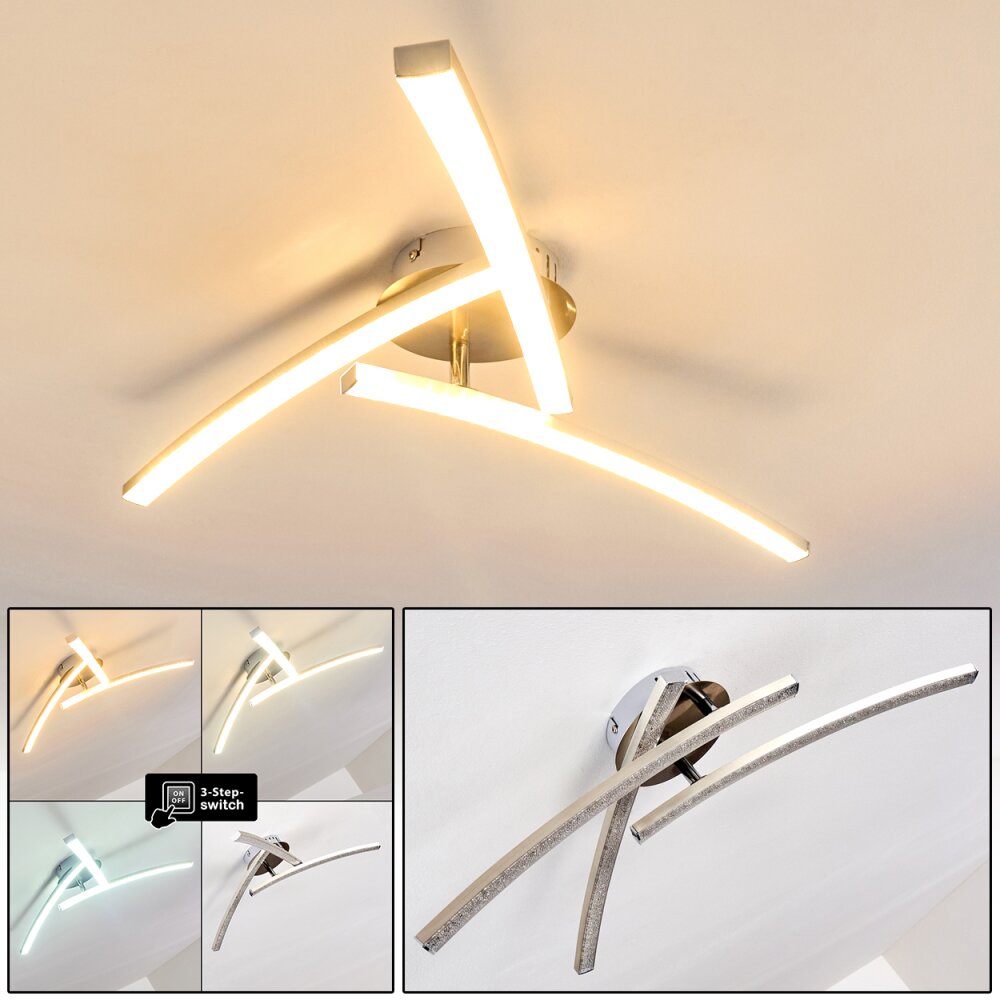 Tusula Deckenleuchte LED Edelstahl, 3-flammig main product photo