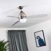 Varazze Deckenventilator Nickel-Matt, Transparent, Klar, 1-flammig, Fernbedienung