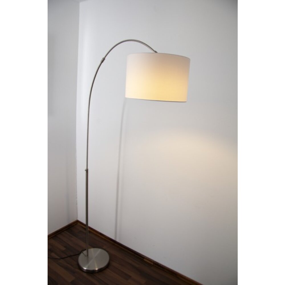 Trio Leuchten HOTEL Stehleuchte Edelstahl, Nickel-Matt, 1-flammig main product photo