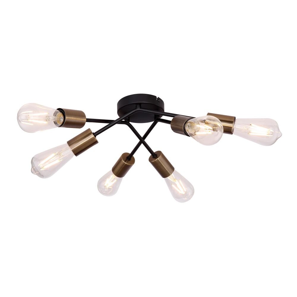 Globo SARINI Deckenleuchte Schwarz, 6-flammig main product photo