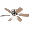 Globo Ugo Deckenventilator Holz hell, Nickel-Matt, 1-flammig