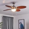 Nicosia Deckenventilator Holz dunkel, Nickel-Matt, 1-flammig