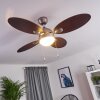 Nicosia Deckenventilator Holz dunkel, Nickel-Matt, 1-flammig