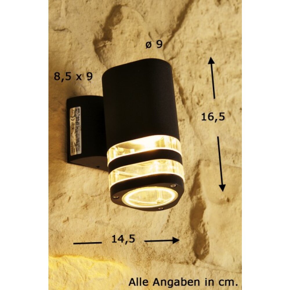 Konstsmide MODENA Außenwandleuchte Schwarz, 1-flammig main product photo