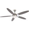 Globo Azura Deckenventilator Chrom, Holz hell, Nickel-Matt, 1-flammig