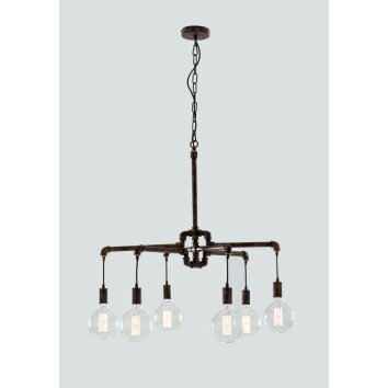Lutec AMACORD Pendelleuchte Braun, 6-flammig