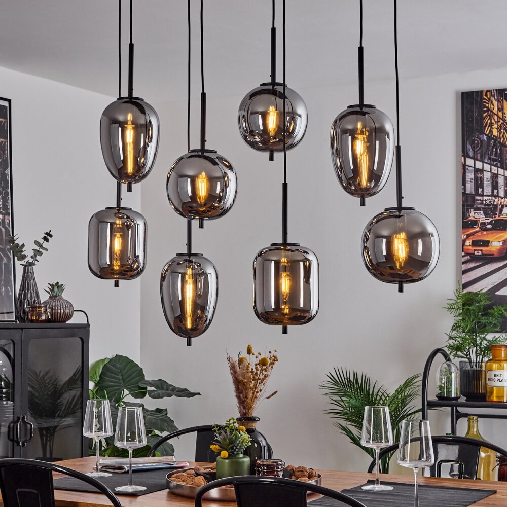 Verbania Hängeleuchte Schwarz, 8-flammig main product photo