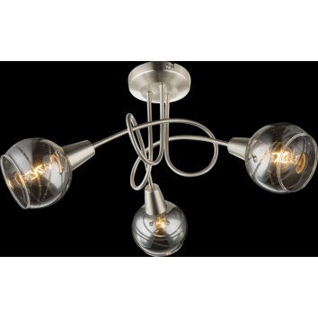 Globo ROMAN Deckenleuchte LED Nickel-Matt, 3-flammig