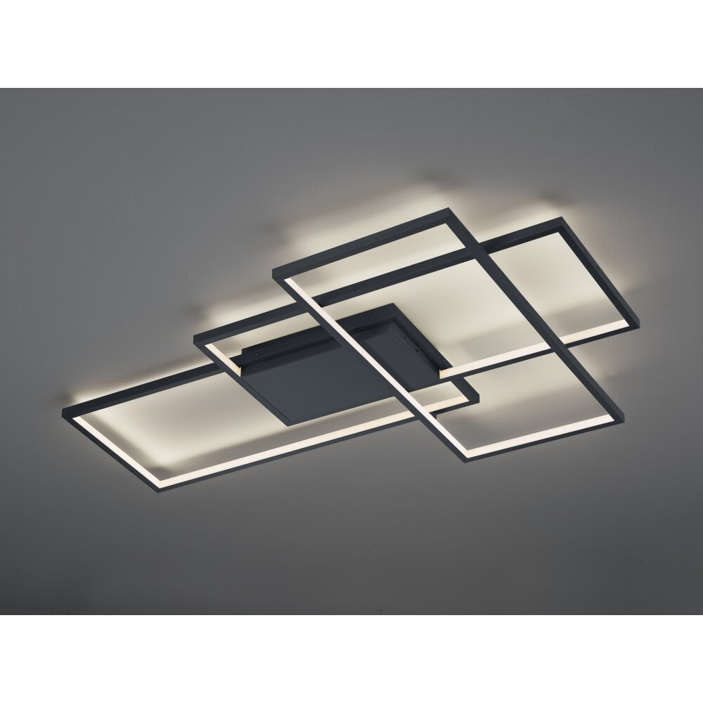 Trio Leuchten Thiago Deckenleuchte LED Anthrazit, 1-flammig, Fernbedienung, Farbwechsler main product photo