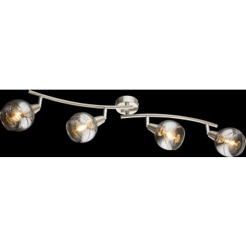 Globo ROMAN Deckenstrahler LED Nickel-Matt, 4-flammig