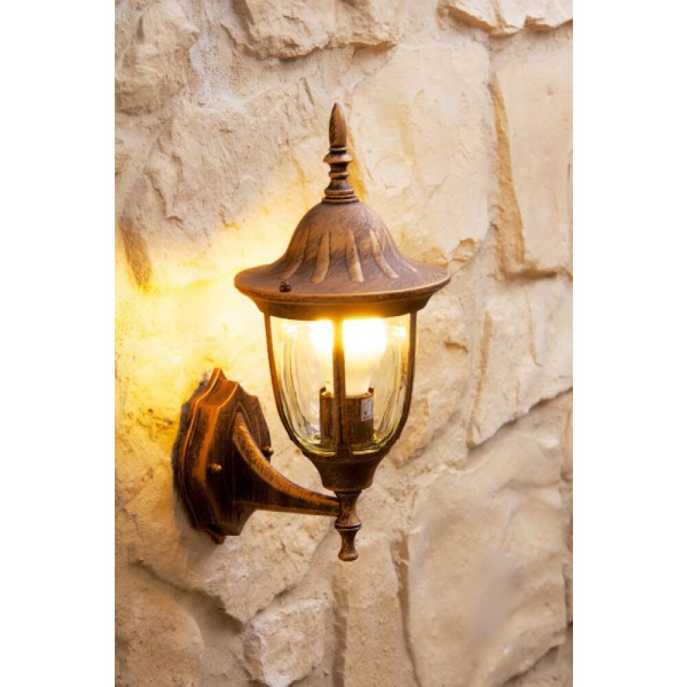 Ribadeo Außenwandleuchte Braun, Gold, 1-flammig main product photo