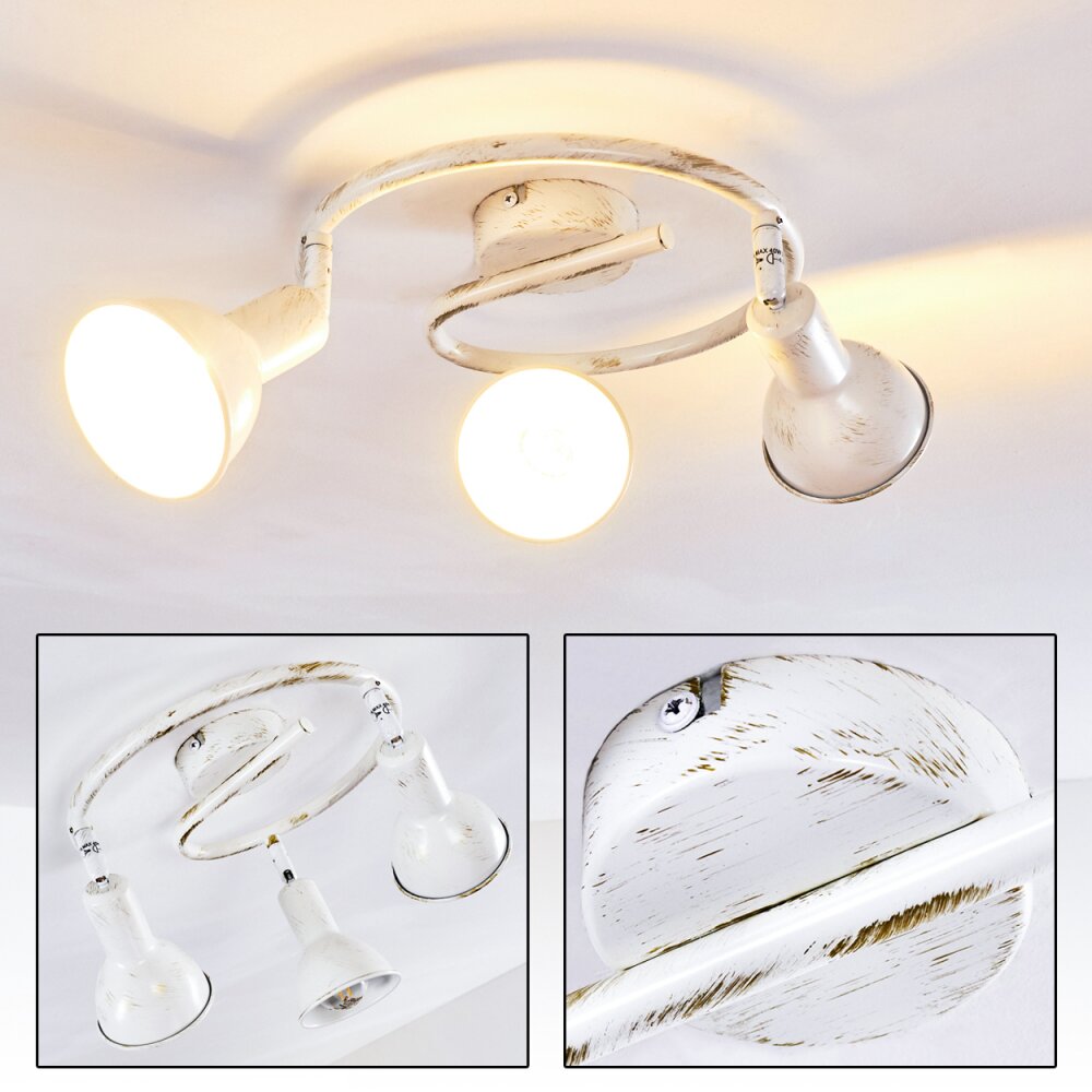 Polmak Deckenleuchte Gold, Weiß, 3-flammig main product photo