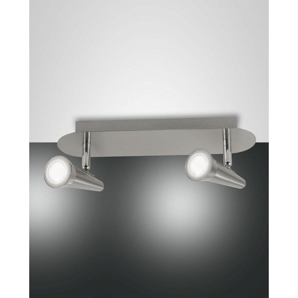 Fabas Luce Niko Deckenleuchte LED Nickel-Matt, 2-flammig main product photo