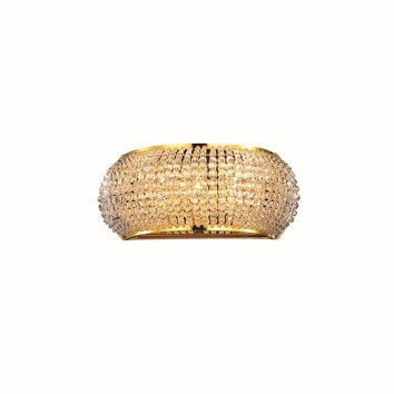 Ideal Lux PASHA Wandleuchte Gold, Kristalloptik, 3-flammig
