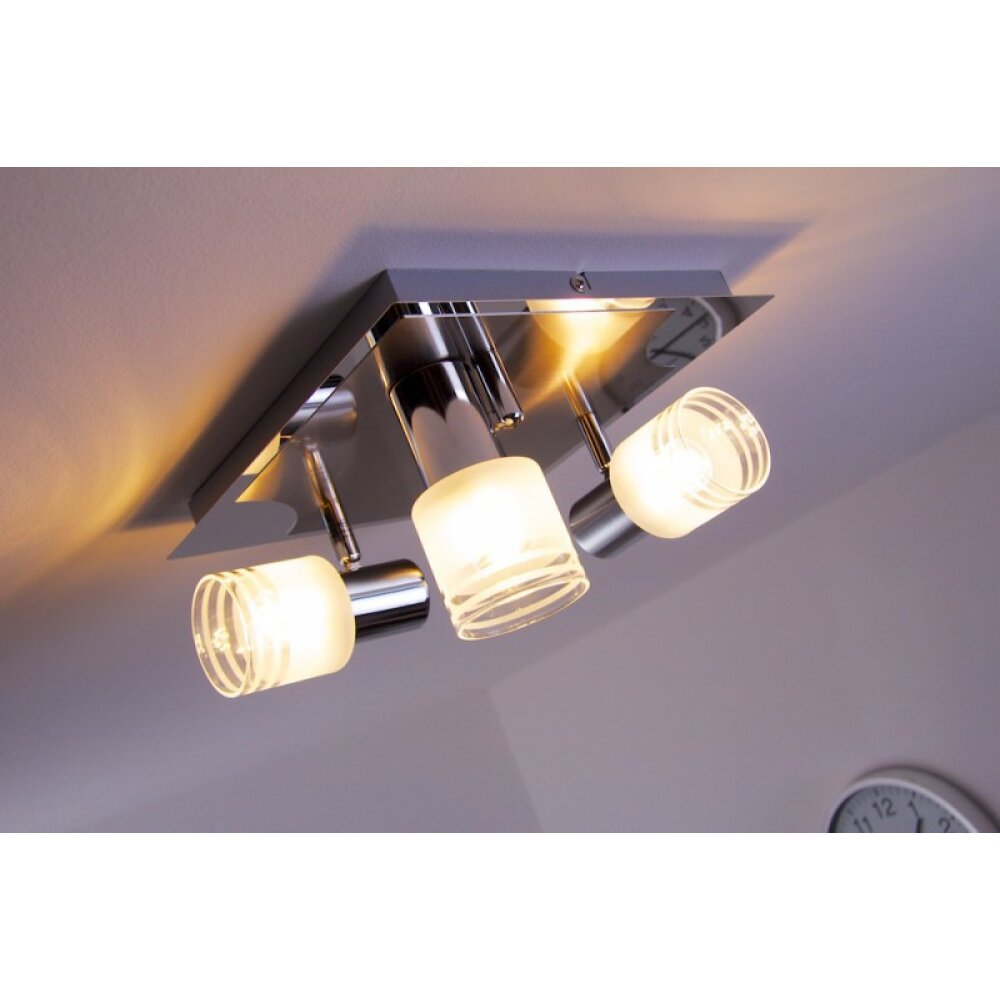Brilliant Leuchten Deckenspot Chrom, Nickel-Matt, Weiß, 3-flammig main product photo