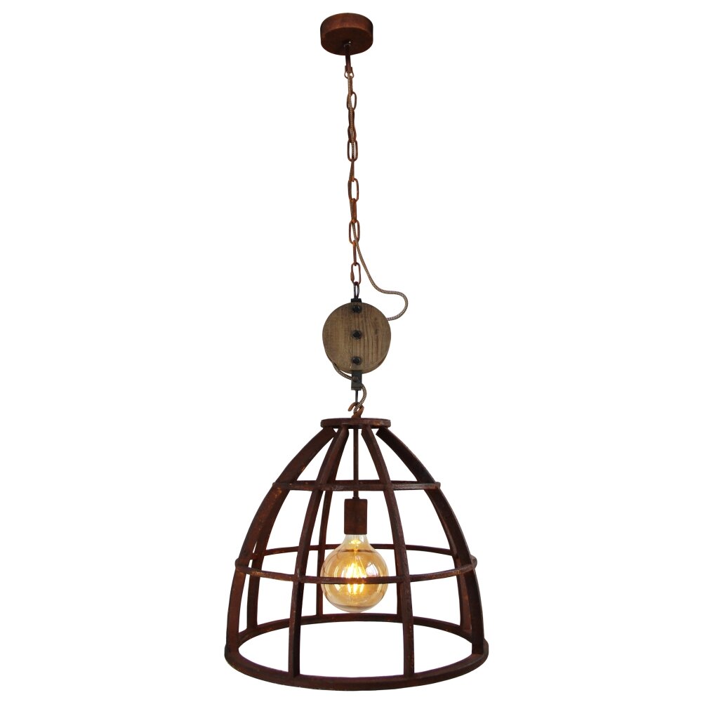 Brilliant Matrix 2 Pendelleuchte Holz dunkel, Rostfarben, 1-flammig main product photo