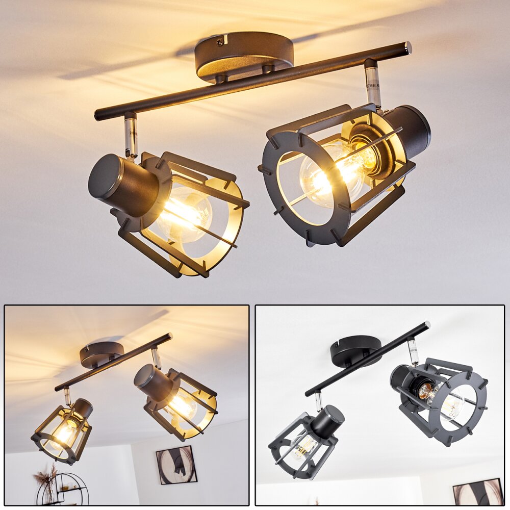 Rieti Deckenleuchte Schwarz, 2-flammig main product photo