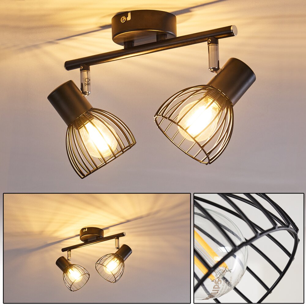Bolderslev Deckenleuchte Chrom, Schwarz, 2-flammig main product photo