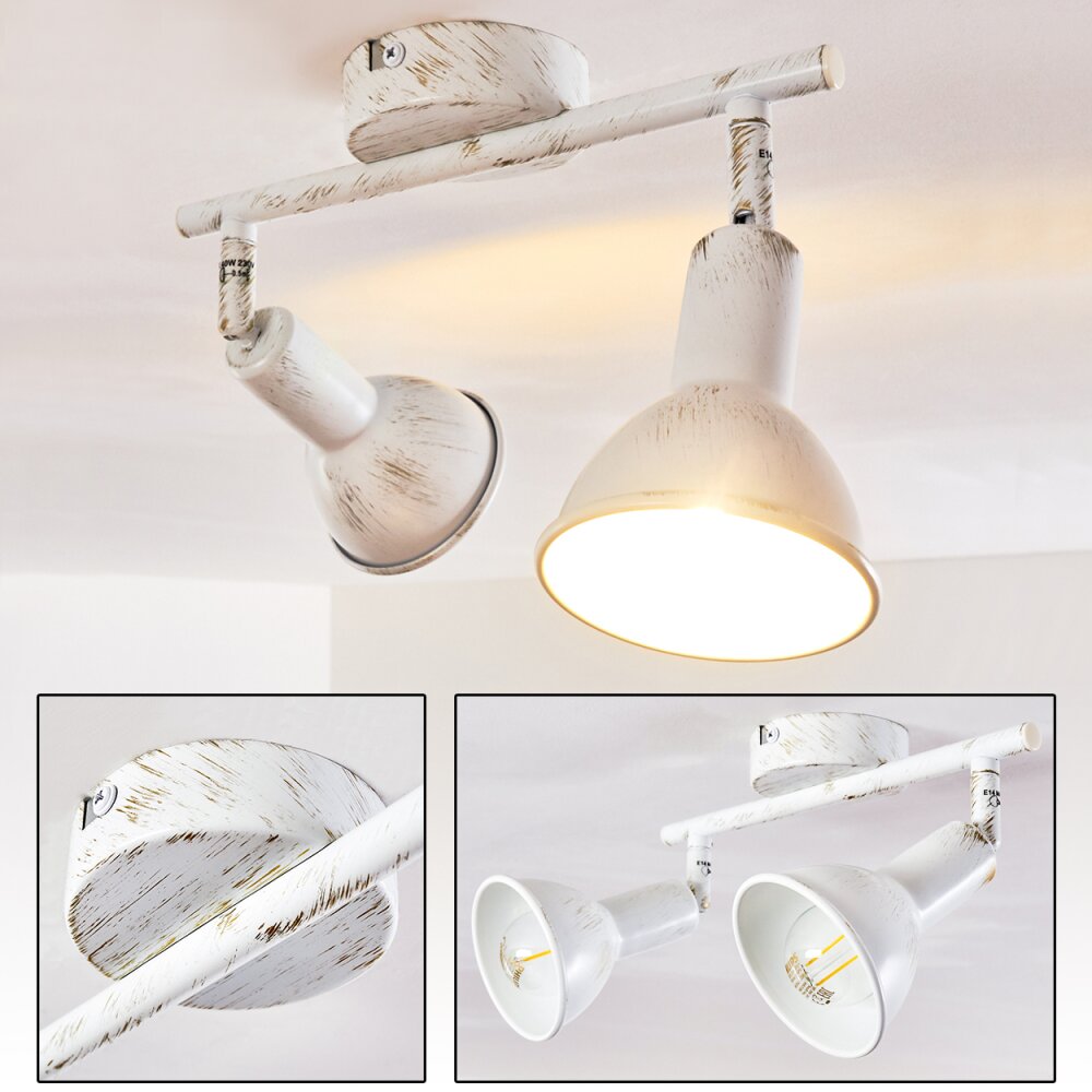 Polmak Deckenspot Gold, Weiß, 2-flammig main product photo