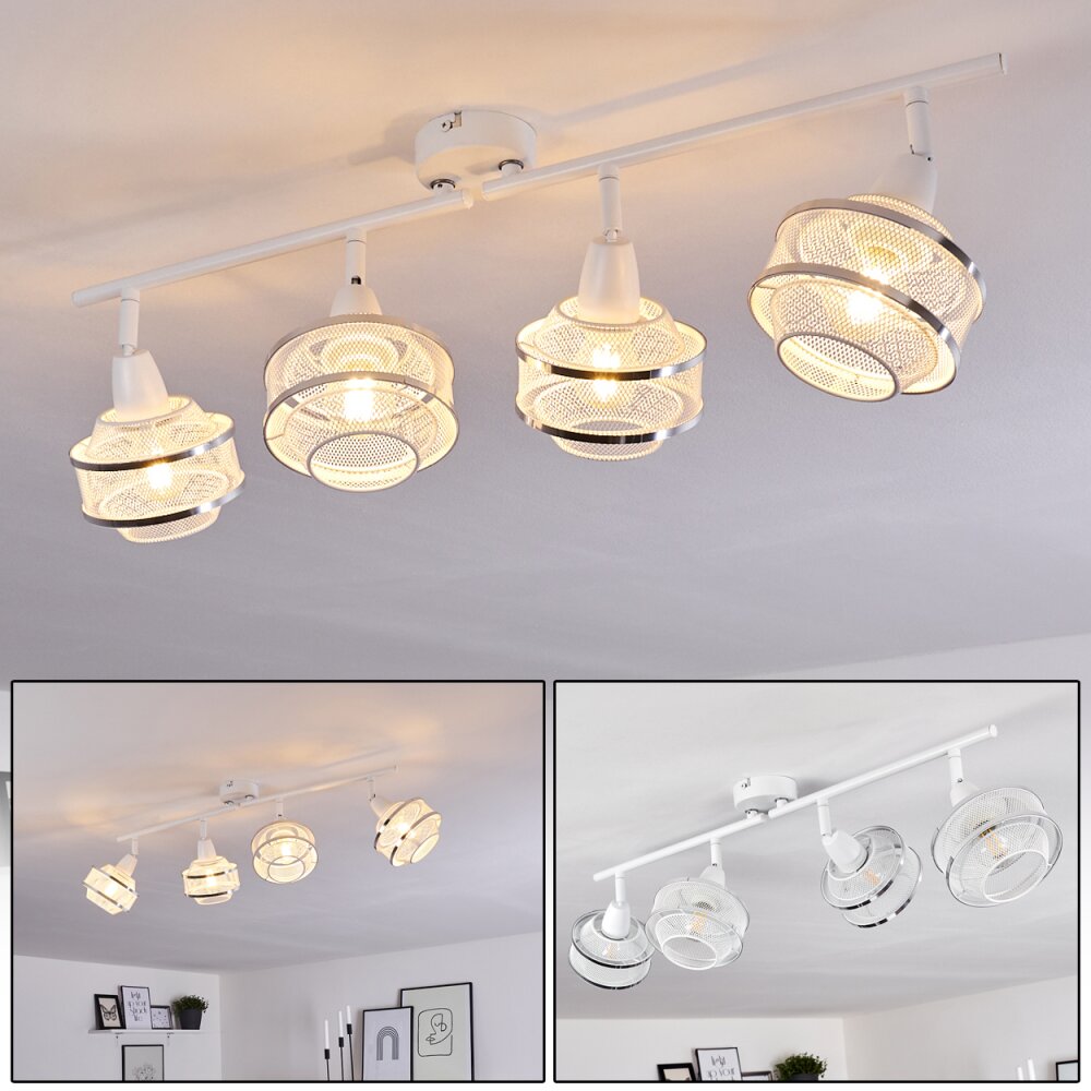 Limassol Deckenleuchte Chrom, Weiß, 4-flammig main product photo