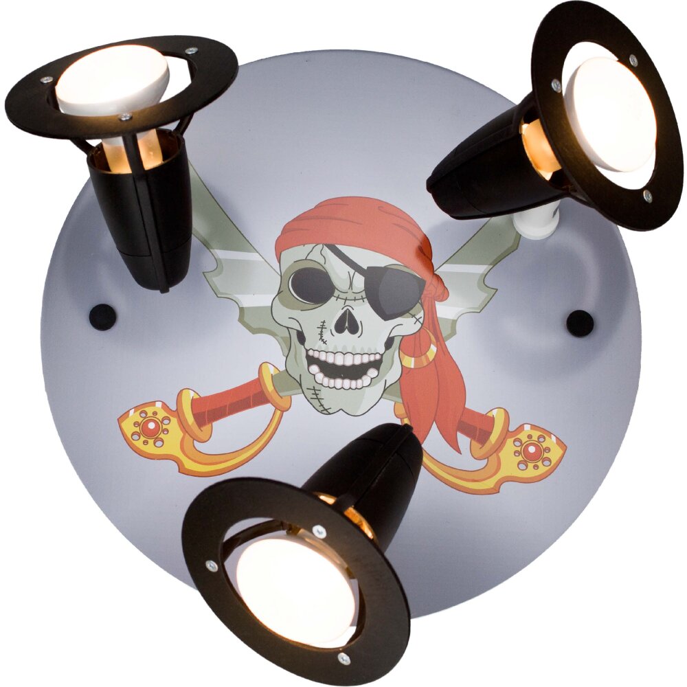 Elobra PIRAT Rondell Schwarz, 3-flammig main product photo