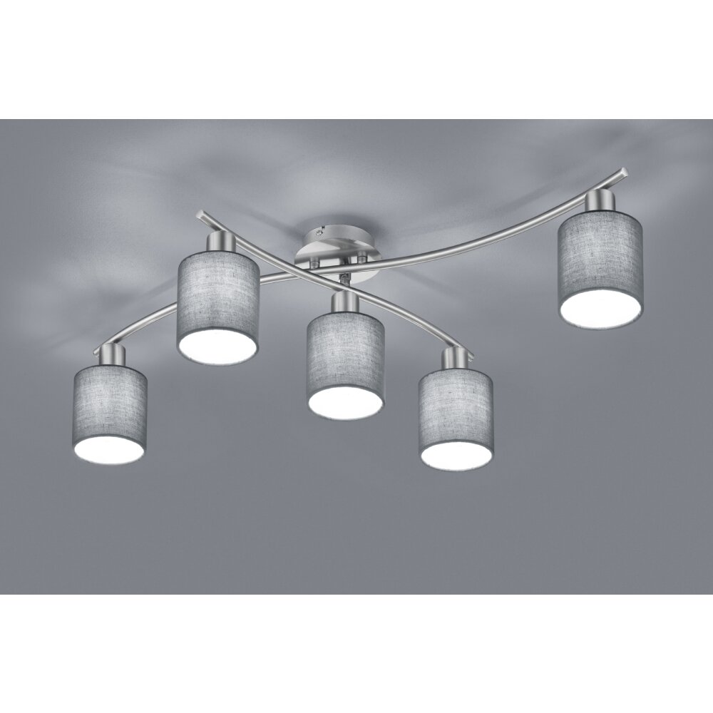 Trio Leuchten GARDA Deckenleuchte Nickel-Matt, 5-flammig main product photo