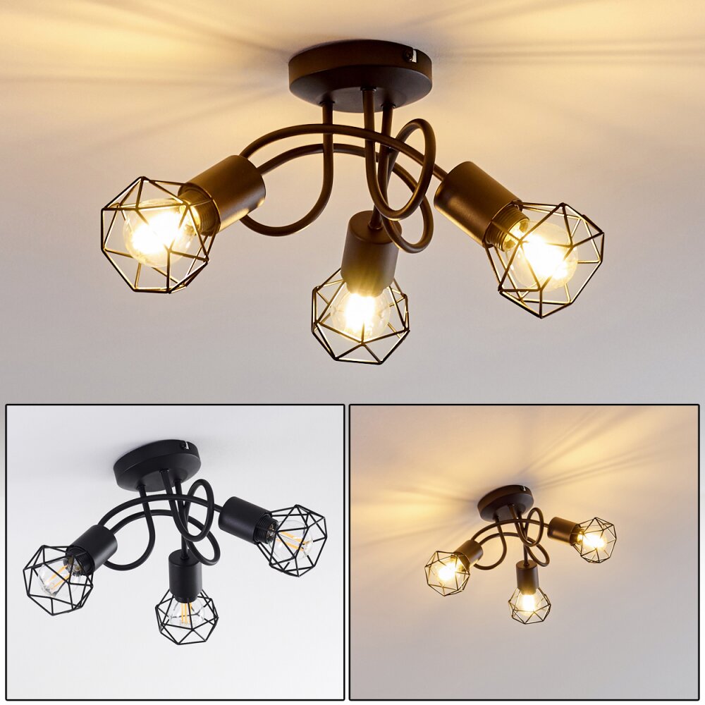 Baripada Deckenleuchte Schwarz, 3-flammig main product photo
