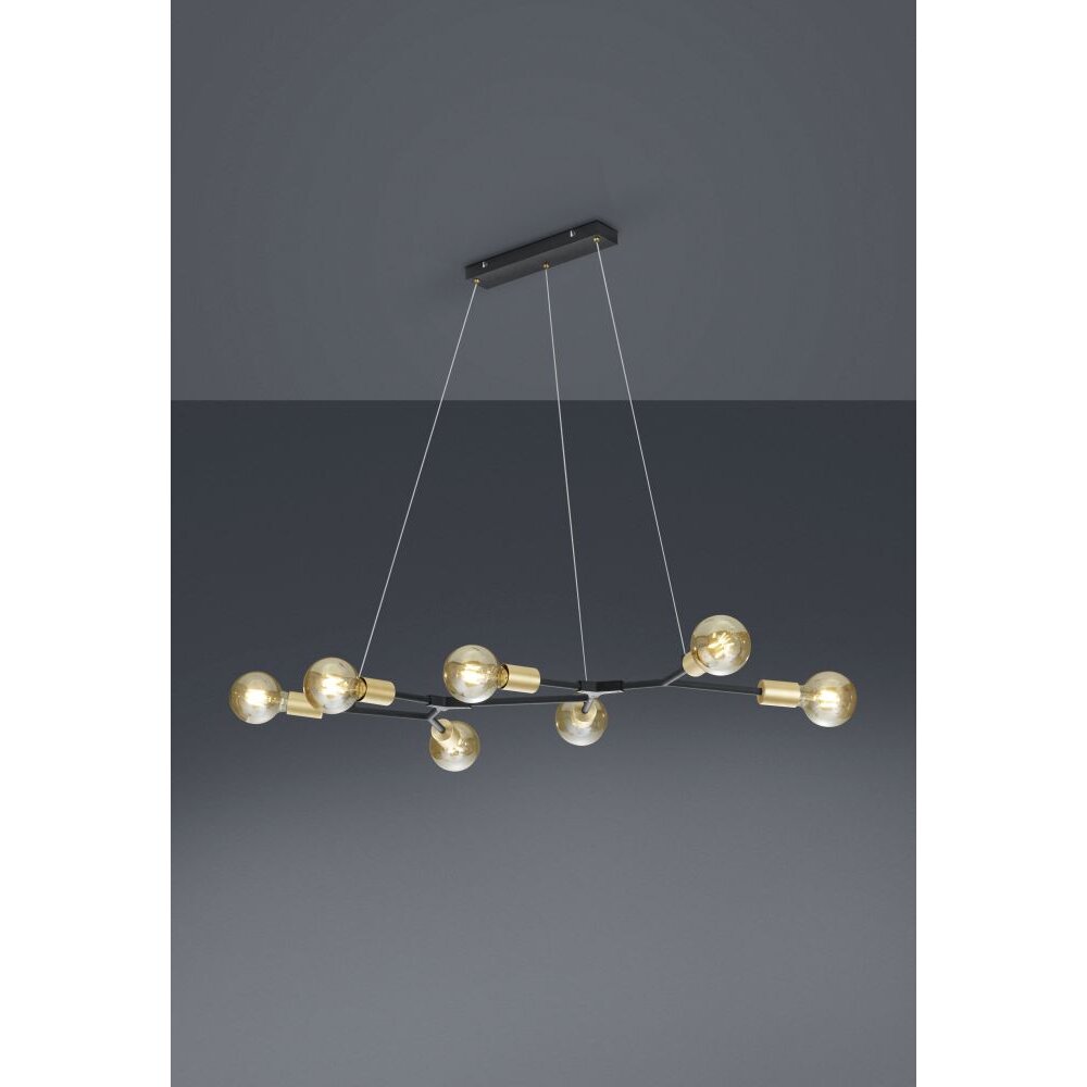 Trio Leuchten CROSS Pendelleuchte Schwarz, 7-flammig main product photo