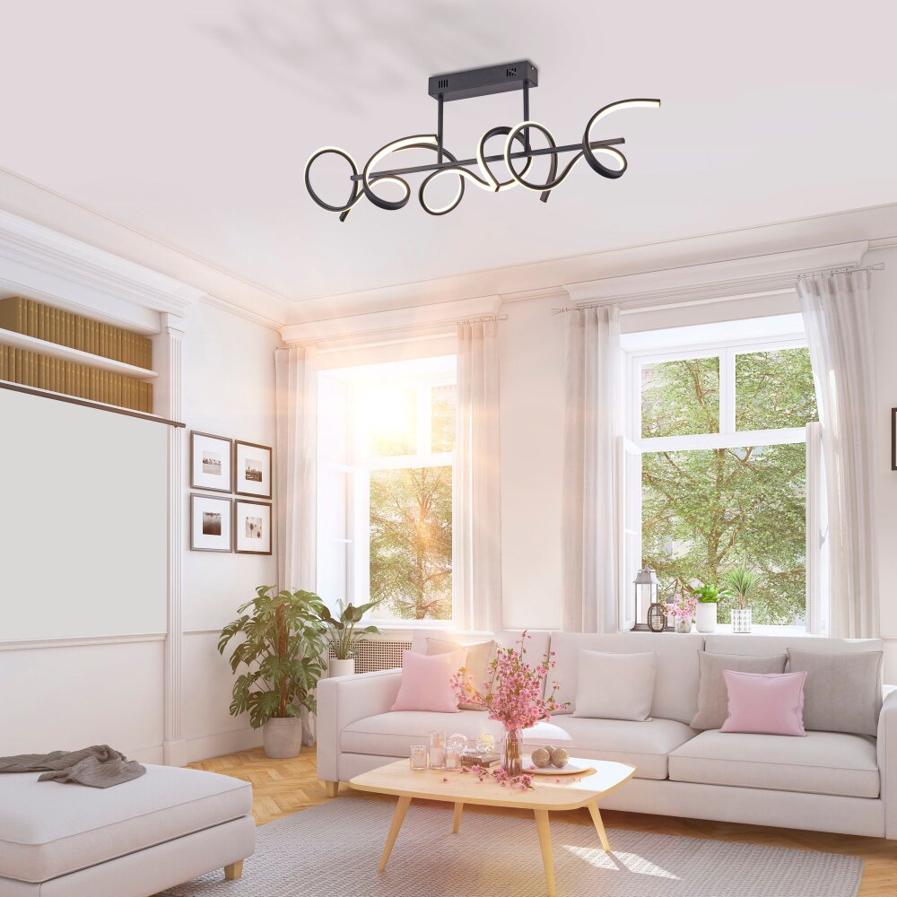 Leuchten Direkt CURLS Deckenleuchte LED Schwarz, 3-flammig main product photo