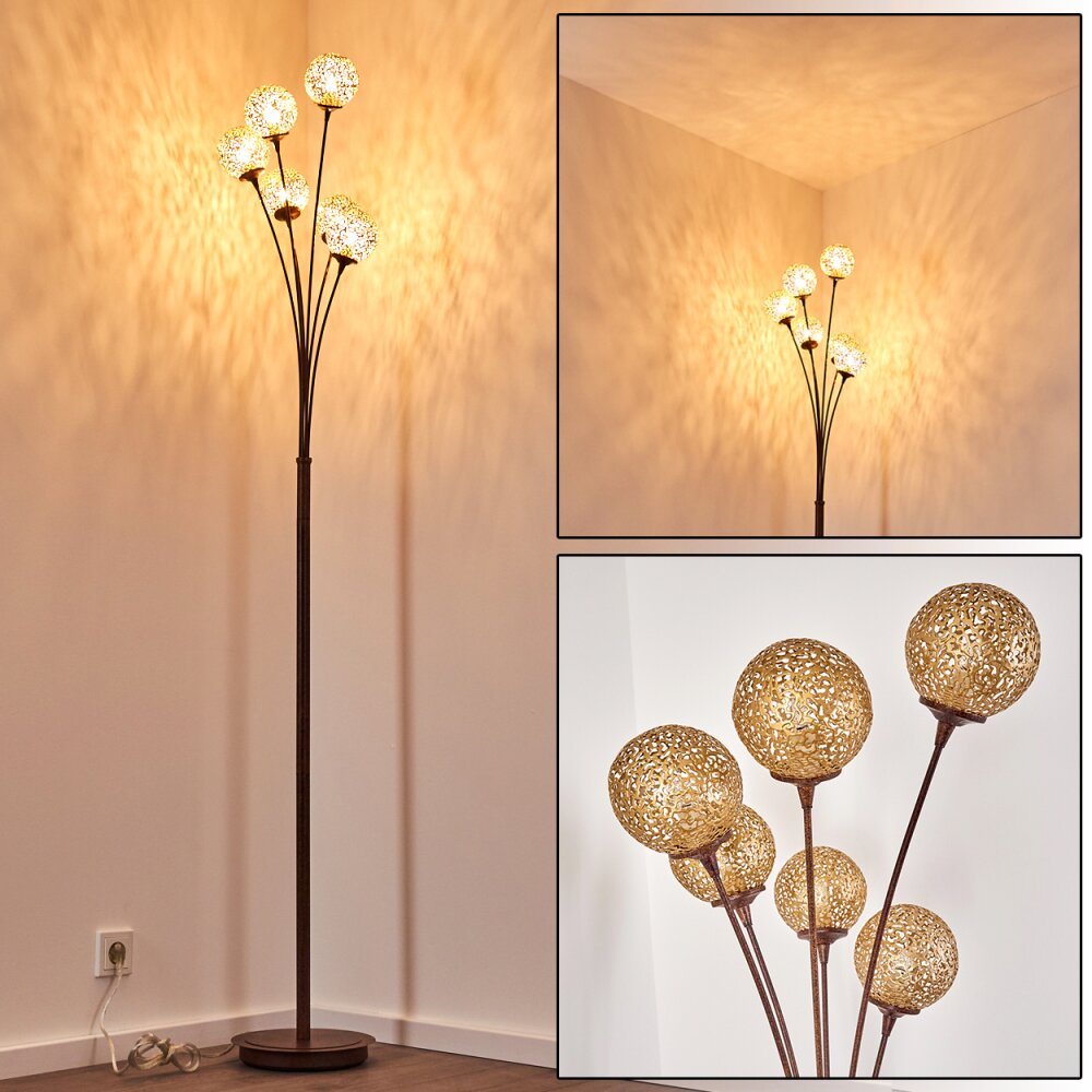 Kitee Stehleuchte Braun, 6-flammig main product photo