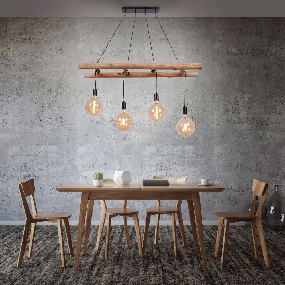 Leuchten Direkt EDGAR Pendelleuchte Schwarz, 4-flammig main product photo
