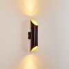 Saulcy Außenwandleuchte LED Schwarz-Gold, 2-flammig
