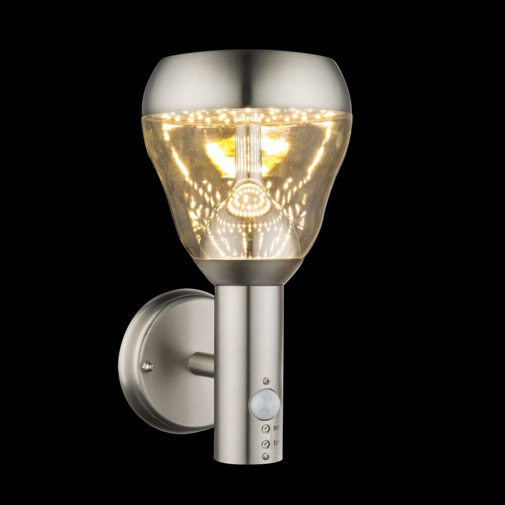 Globo MONTE Außenwandleuchte LED Klar, 1-flammig, Bewegungsmelder main product photo
